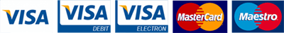 Visa, Visa Debit, Visa Electron, Mastercard & Maestro